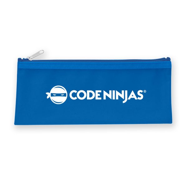 Blue Frosted Zippered Pencil Case